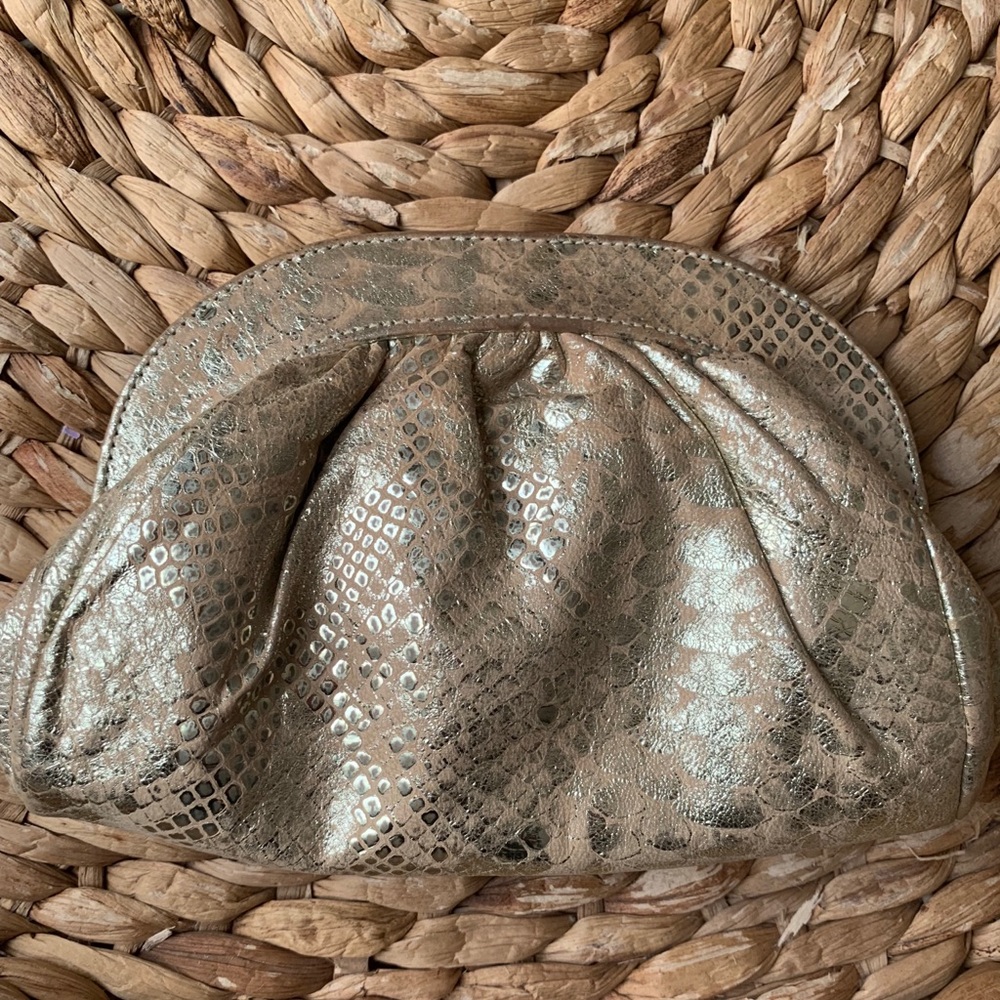 Lauren Merkin Bag in gold croc